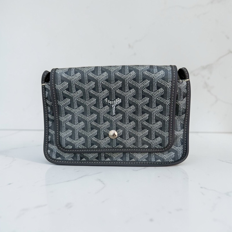 莉亞精品♡ Goyard plumet灰色老花信封包小號 二手-0