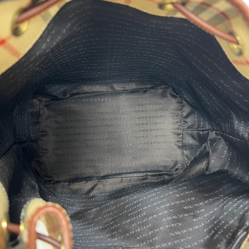 Burberry經典戰馬格紋水桶包 vintage  二手 中古-7