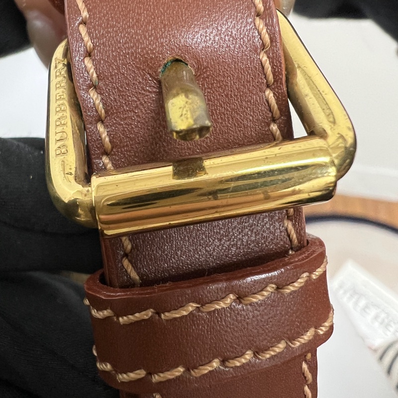 Burberry經典戰馬格紋水桶包 vintage  二手 中古-17