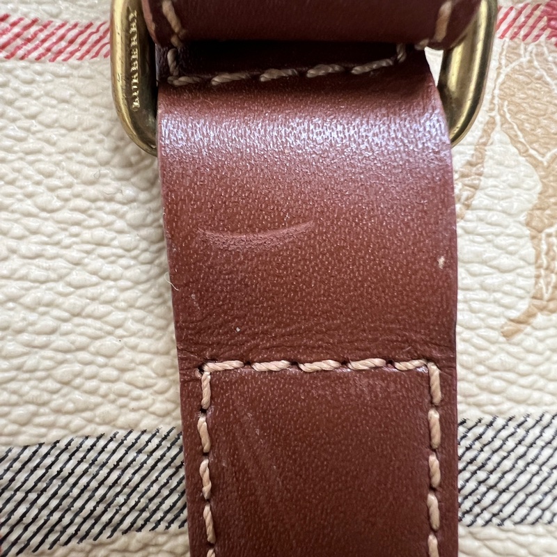 Burberry經典戰馬格紋水桶包 vintage  二手 中古-22