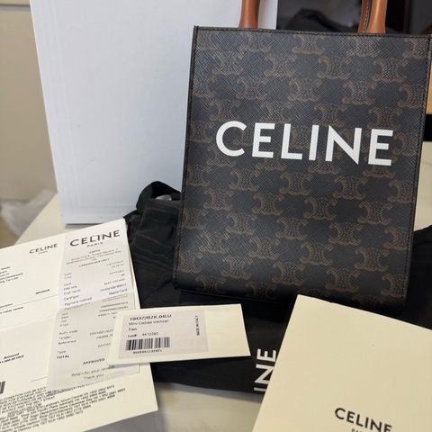（全新）CELINE印花牛皮革迷你型直式CABAS手袋（全新）