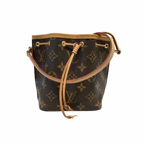 LOUIS VUITTON 路易威登 M41346 NANO NOÉ MINI 迷你老花肩背包 帆布 老花 棕色 金釦