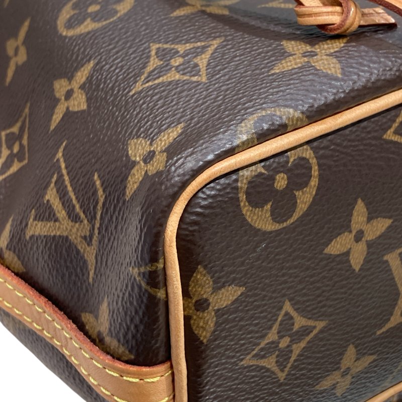LOUIS VUITTON 路易威登 M41346 NANO NOÉ MINI 迷你老花肩背包 帆布 老花 棕色 金釦-9