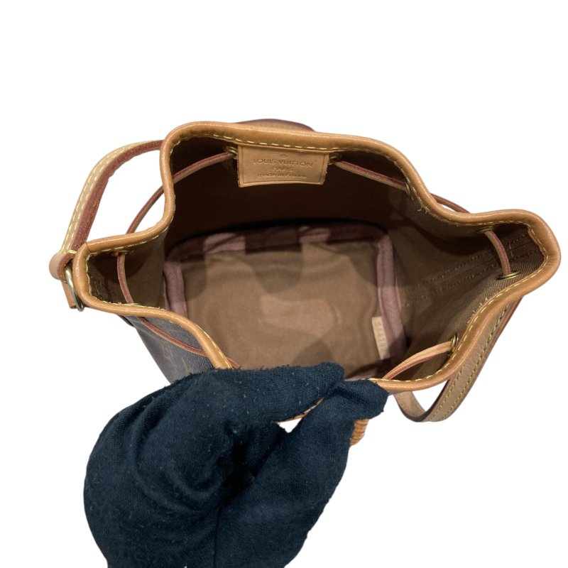 LOUIS VUITTON 路易威登 M41346 NANO NOÉ MINI 迷你老花肩背包 帆布 老花 棕色 金釦-11