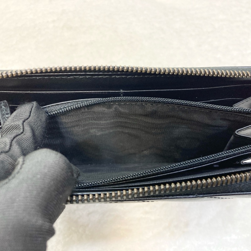 GUCCI馬夢GG Marmont 黑金V字紋拉鍊長夾443123 經典雙G Logo 小牛皮拉鍊長夾-7