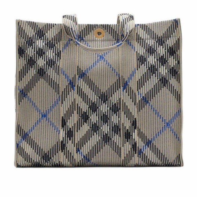 Burberry 女士 中號格紋針織手提包均碼碼中號、40cm*17.5cm*36cm-0