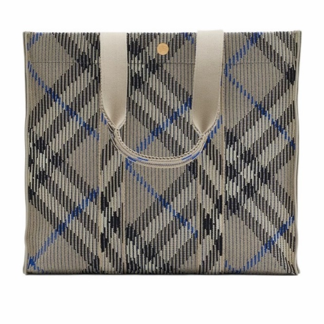 Burberry 女士 中號格紋針織手提包均碼碼中號、40cm*17.5cm*36cm-2