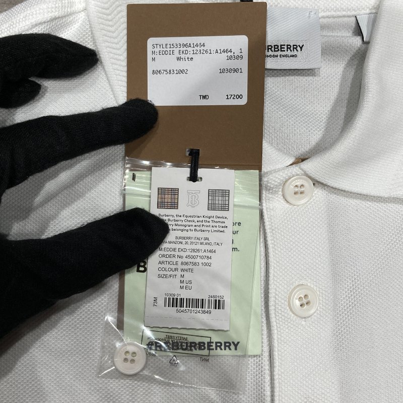 BURBERRY 博柏利 POLO衫 8067583 騎士刺繡 白色-7