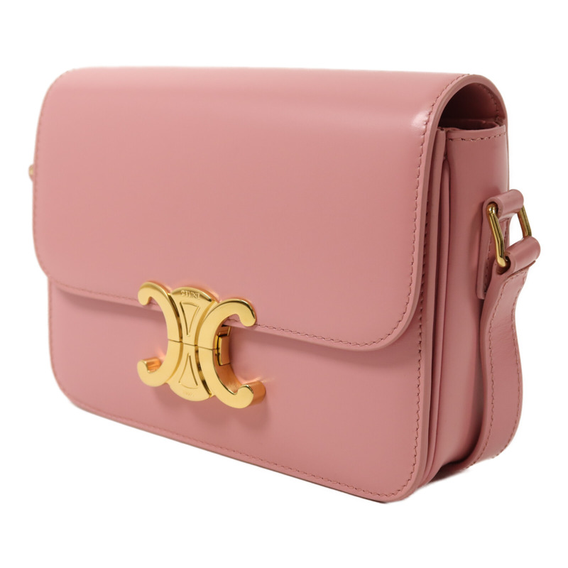 CELINE 牛皮皮革Teen Triomphe金扣肩背袋-2