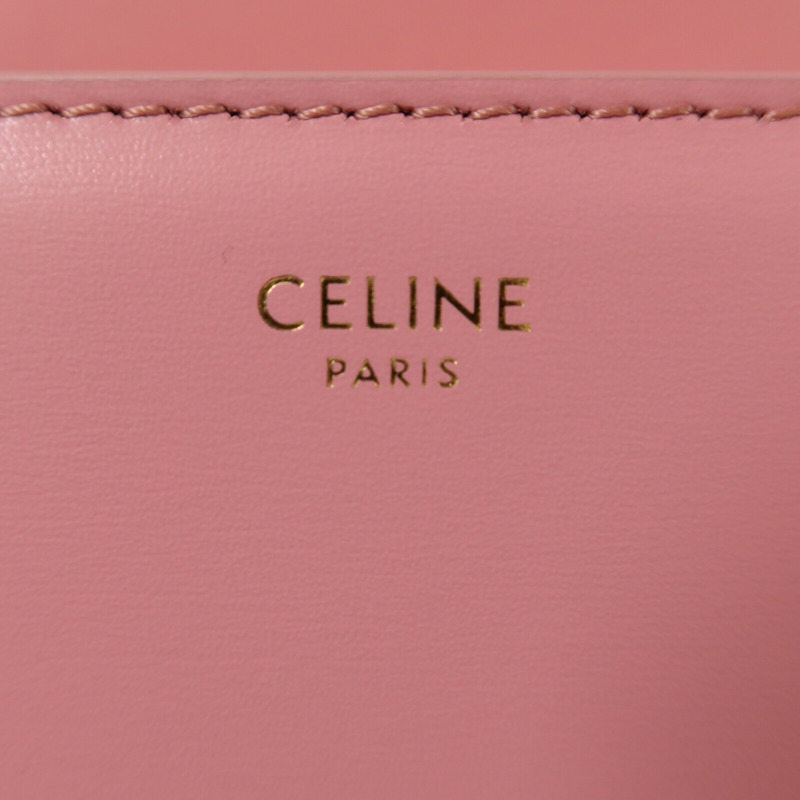 CELINE 牛皮皮革Teen Triomphe金扣肩背袋-5