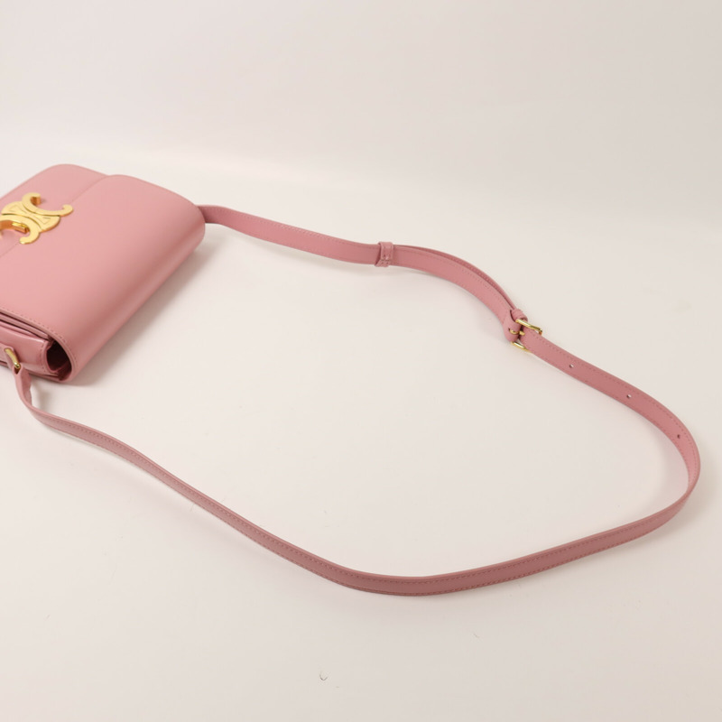 CELINE 牛皮皮革Teen Triomphe金扣肩背袋-9