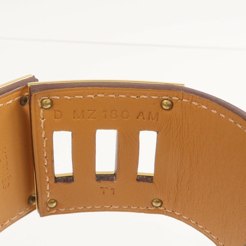 HERMES Swift皮革Kelly Dog金扣手鐲Etoupe-6