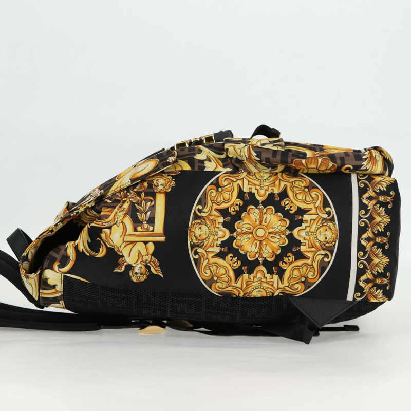 【日本直送】FENDI Zucca帆布 FENDACE Versace聯名款雙肩包 黑色 正品 BA2349SAM-2