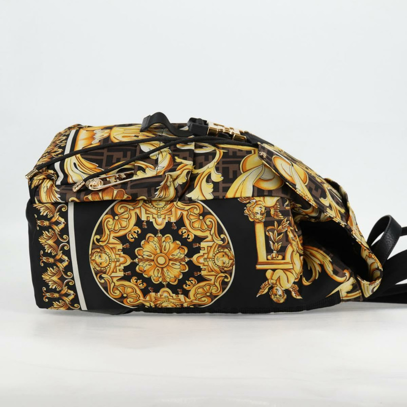 【日本直送】FENDI Zucca帆布 FENDACE Versace聯名款雙肩包 黑色 正品 BA2349SAM-3