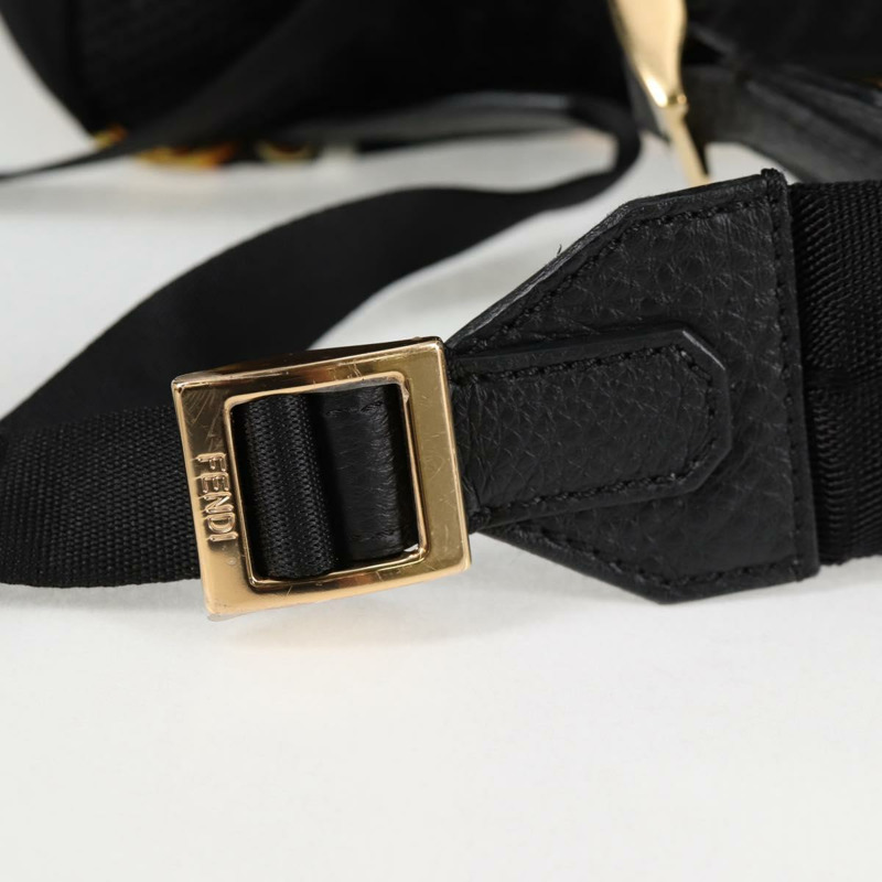 【日本直送】FENDI Zucca帆布 FENDACE Versace聯名款雙肩包 黑色 正品 BA2349SAM-8