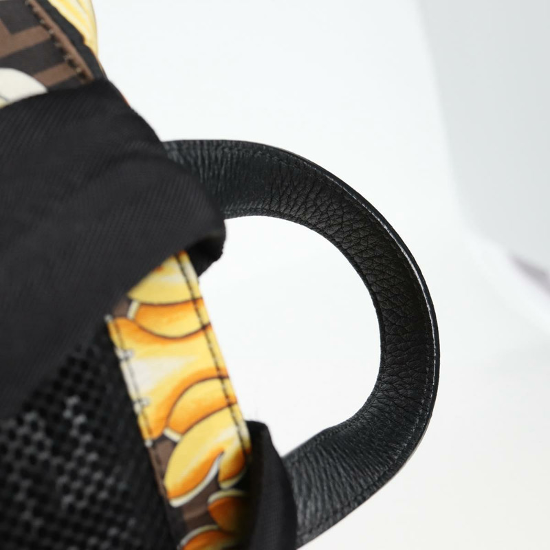 【日本直送】FENDI Zucca帆布 FENDACE Versace聯名款雙肩包 黑色 正品 BA2349SAM-13
