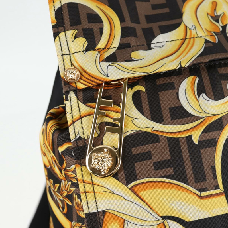 【日本直送】FENDI Zucca帆布 FENDACE Versace聯名款雙肩包 黑色 正品 BA2349SAM-21