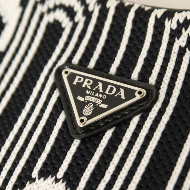 PRADA 針織布料Cleo Shoulder Bag銀扣肩背袋-10