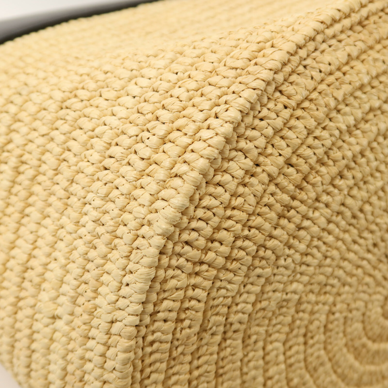 CELINE 牛皮皮革/Raffia Basket Bag金扣手挽肩背兩用袋-11