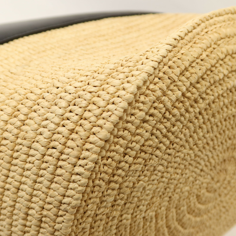CELINE 牛皮皮革/Raffia Basket Bag金扣手挽肩背兩用袋-13