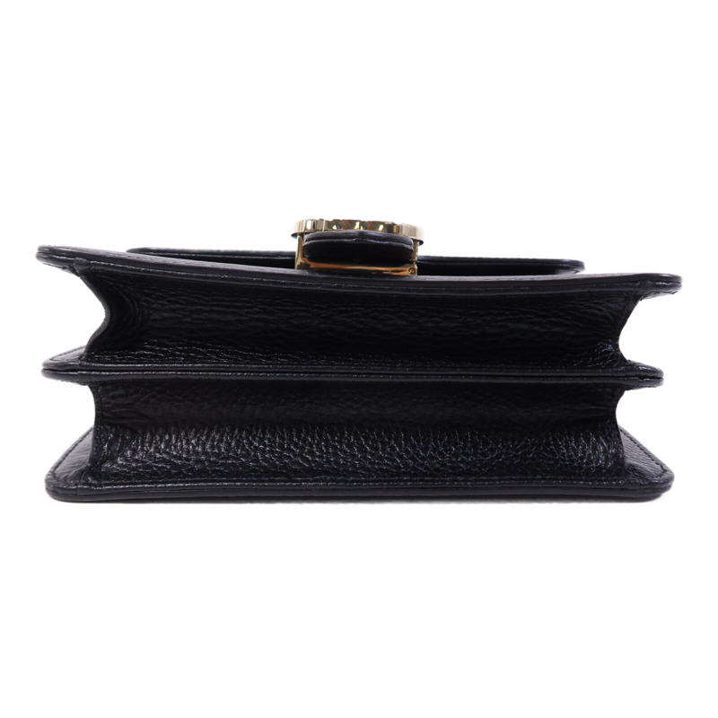 GUCCI 牛皮皮革Interlock G金扣鏈帶肩背袋-3