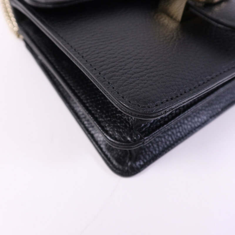 GUCCI 牛皮皮革Interlock G金扣鏈帶肩背袋-11