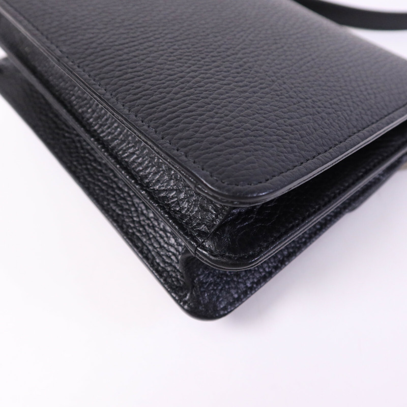 GUCCI 牛皮皮革Interlock G金扣鏈帶肩背袋-12