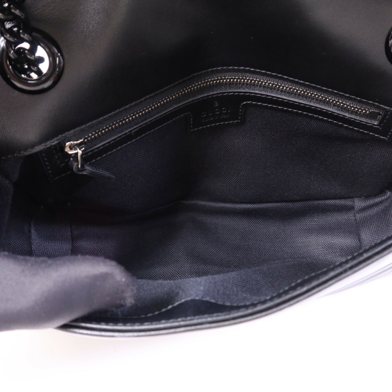 GUCCI 牛皮皮革GG Marmont鏈帶肩背袋-4