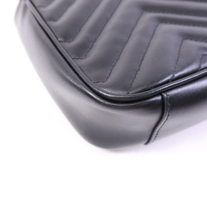 GUCCI 牛皮皮革GG Marmont鏈帶肩背袋-12