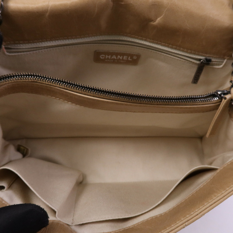 CHANEL 牛皮皮革Chain Shoulder Bag銀扣鏈帶肩背袋-4