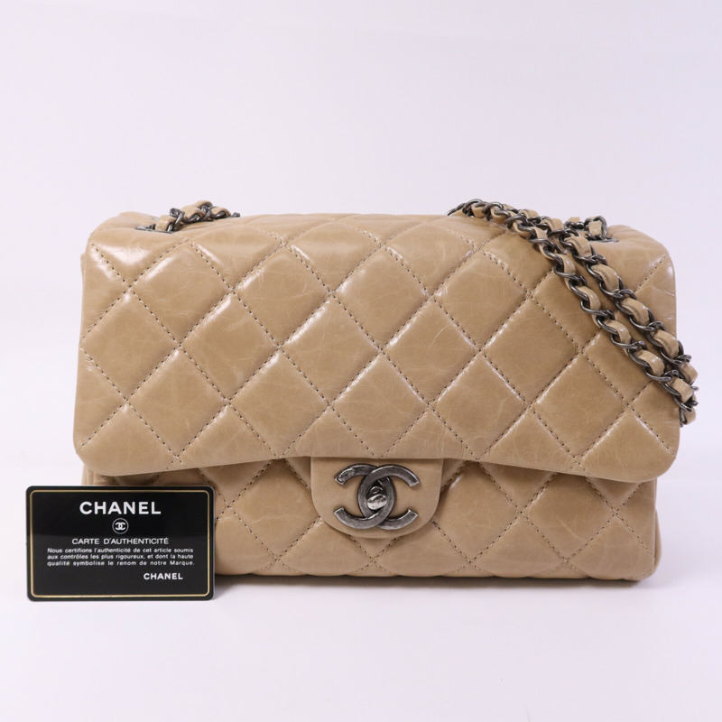 CHANEL 牛皮皮革Chain Shoulder Bag銀扣鏈帶肩背袋-8