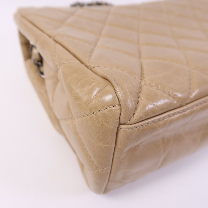 CHANEL 牛皮皮革Chain Shoulder Bag銀扣鏈帶肩背袋-12