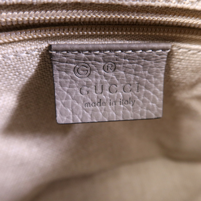 GUCCI 牛皮皮革Interlocking G Chain Bag金扣鏈帶肩背袋-5