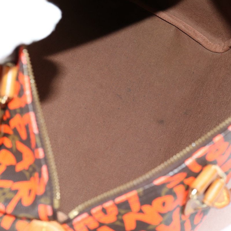 【日本直送】路易威登 Monogram Graffiti Speedy 30 手提包 橙色 M93705 正品 124885V-9