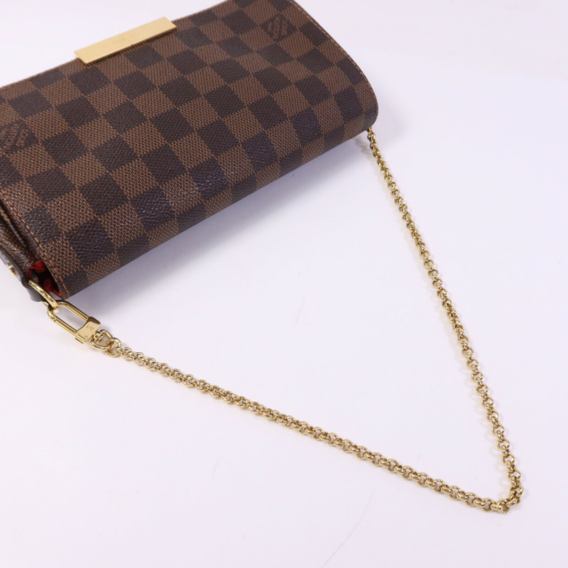 LOUIS VUITTON Damier Favorite MM金扣手挽肩背兩用袋-8