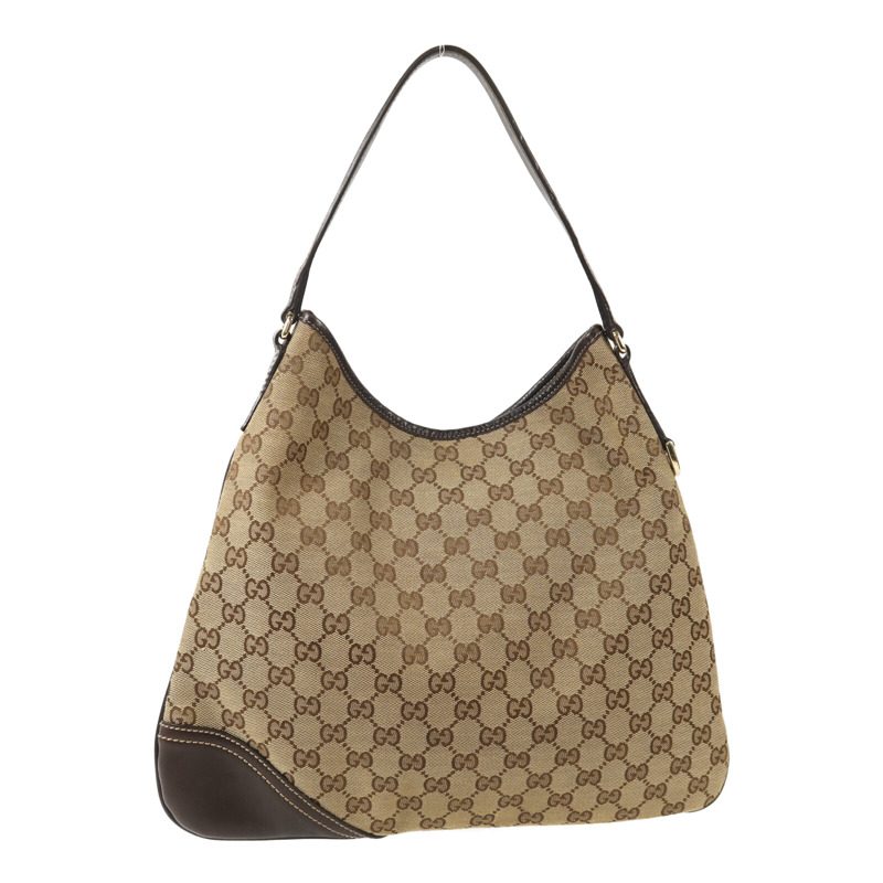 GUCCI 帆布Britt Hobo金扣肩背袋-1