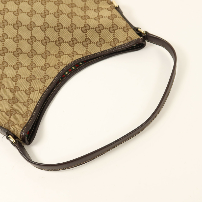 GUCCI 帆布Britt Hobo金扣肩背袋-8