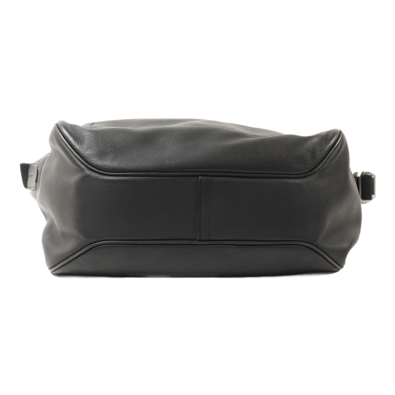 HERMES Evercolor皮革Cristobal Cityslide銀扣肩背袋Noir-3