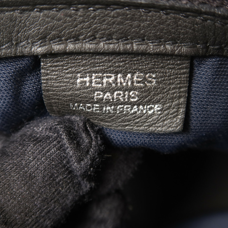 HERMES Evercolor皮革Cristobal Cityslide銀扣肩背袋Noir-6