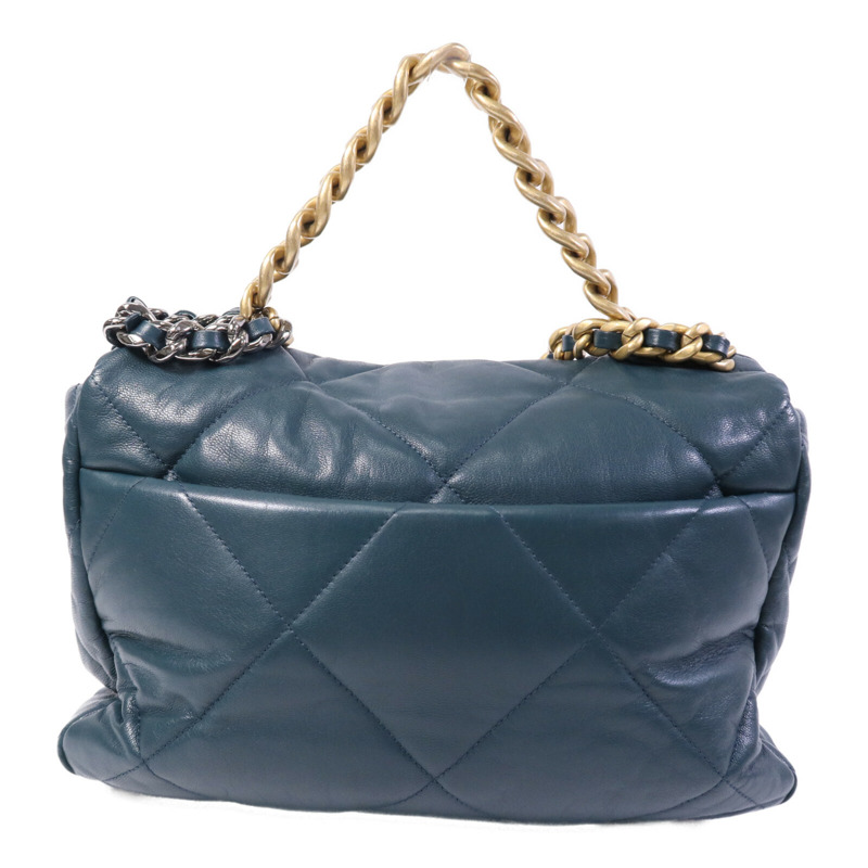 CHANEL 羊皮皮革Chanel 19 Large鏈帶手挽肩背兩用袋-1