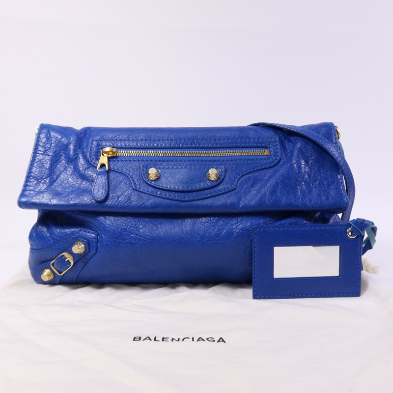 BALENCIAGA 牛皮皮革Giant Envelope Strap金扣肩背袋-9