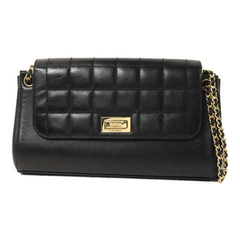 CHANEL 羊皮皮革2.55 Chocobar Flap Bag金扣鏈帶肩背袋