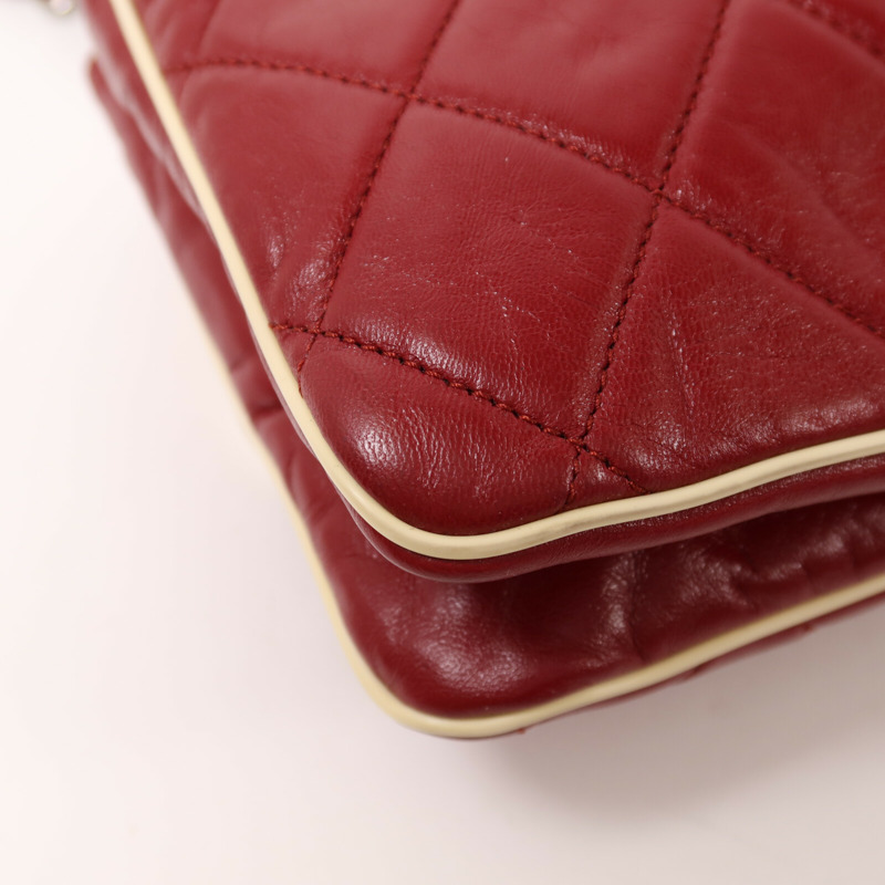 CHANEL 牛皮皮革2.55 East West Flap Bag銀扣鏈帶肩背袋-13