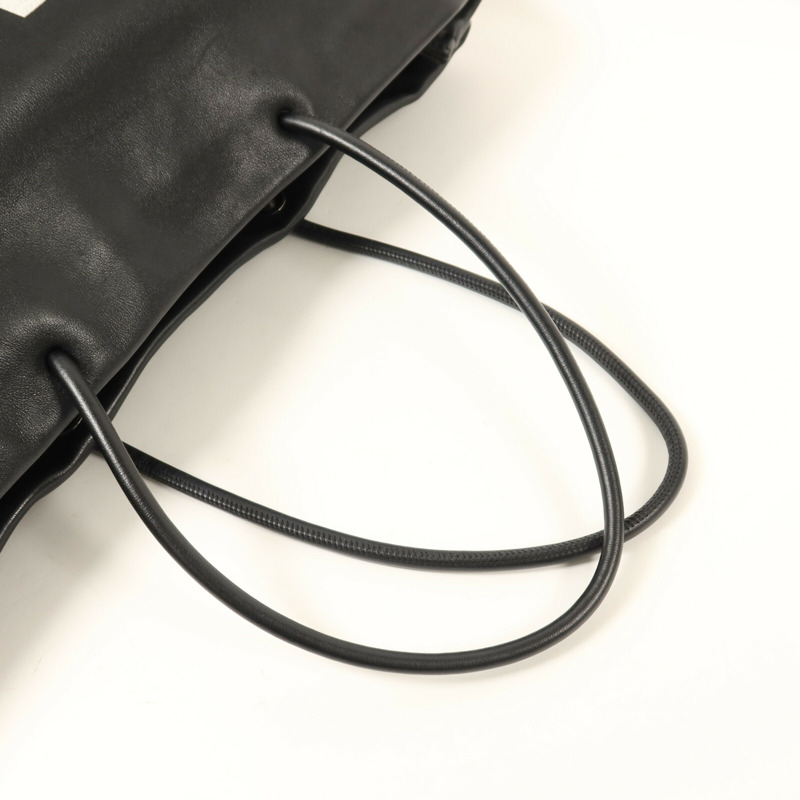 CHANEL 牛皮皮革Essential Logo Leather Tote Bag銀扣肩背袋-7