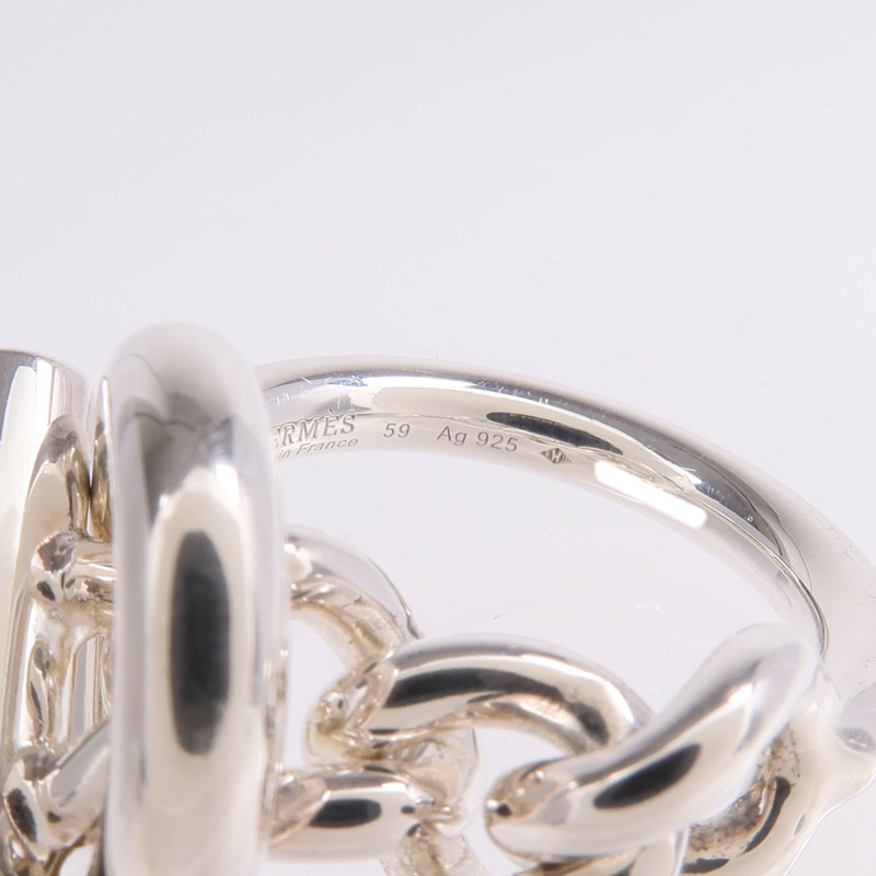HERMES 925純銀Croisette Ring戒指Hermes#59US#8.75-5