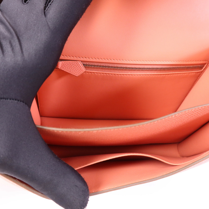HERMES Epsom皮革Constance 24銀扣肩背袋Flamingo-4