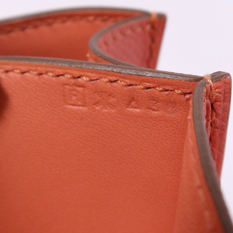 HERMES Epsom皮革Constance 24銀扣肩背袋Flamingo-7