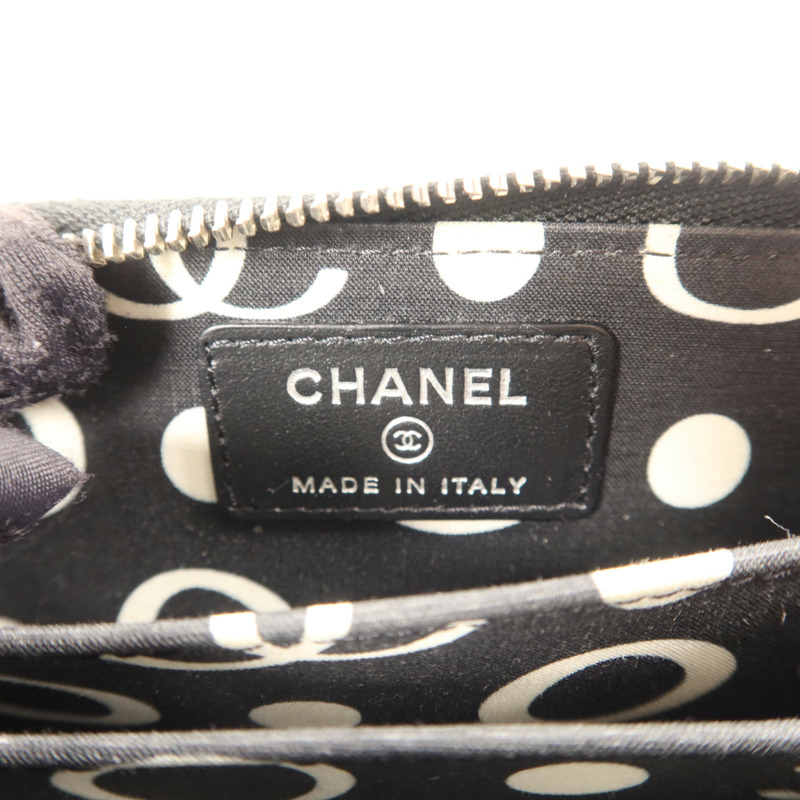 CHANEL 牛皮皮革Card Case銀扣卡片套-4