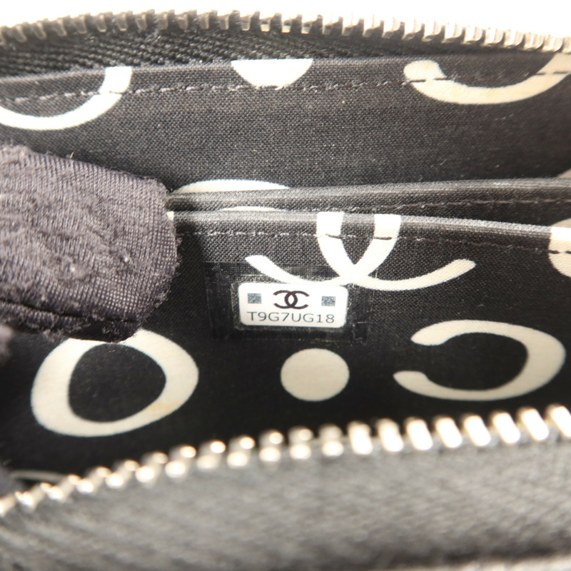 CHANEL 牛皮皮革Card Case銀扣卡片套-5