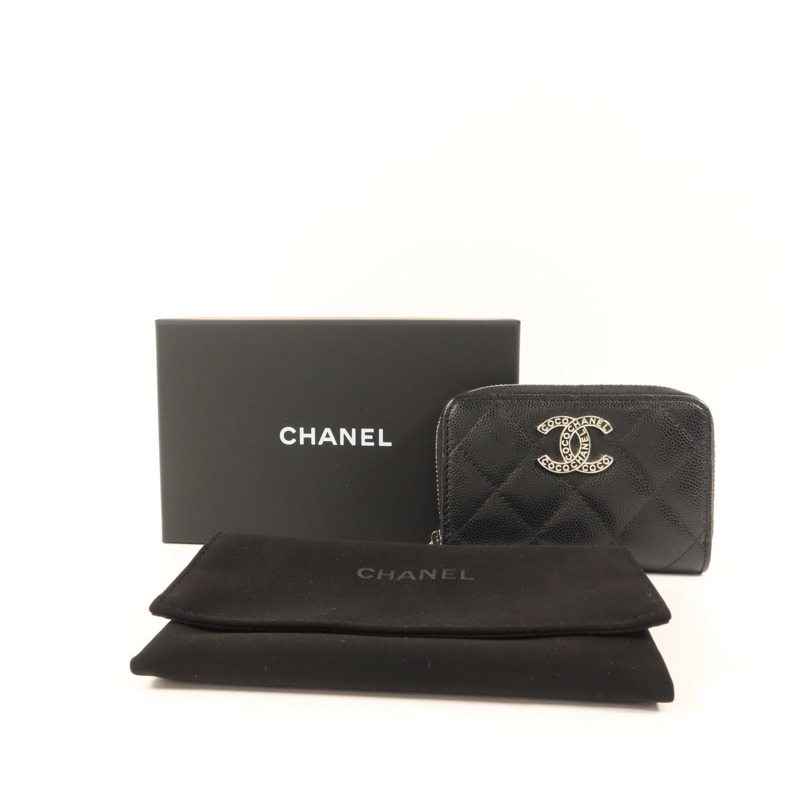 CHANEL 牛皮皮革Card Case銀扣卡片套-8